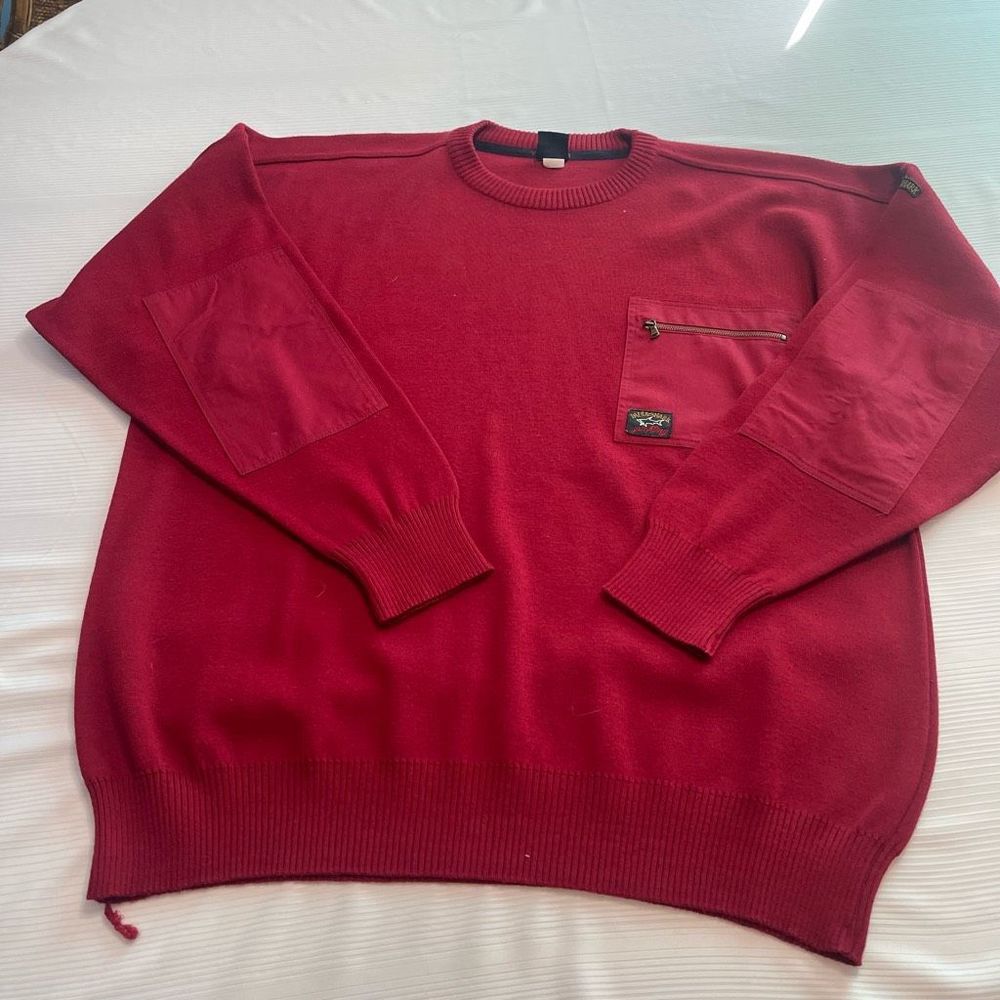 Paul & Shark Yachting Red Wool Sweater Size XL